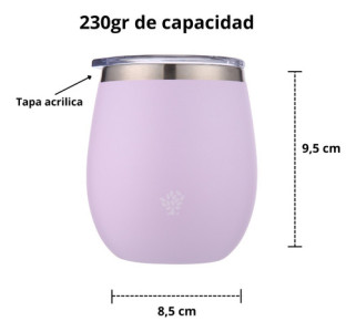 Termo Terrano 1lt Base Silicona Anticaida + Mate + Bombilla Lila