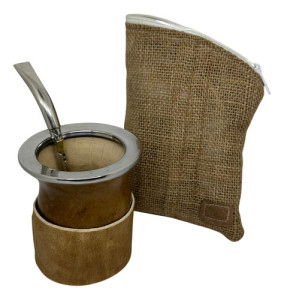 Kit Mate Calabaza Posa Mate Bombillon 18cm Alpaca + Yerbera Mate Con Vuelo Bombillon Pico Loro Aplique