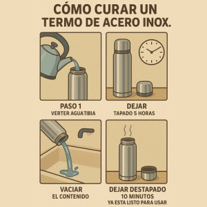 Kit Mate Tapa Silicona Termo Terrano Acero Inox + Bombilla Terracota