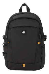 Mochila Reforzada Norge Color Negro Diseño De La Tela Liso