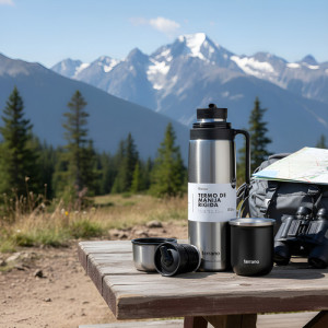 Termo 1lt Terrano Premium Mate Acero Inox + Bombilla Regalo Inox Y Mate Sicilia