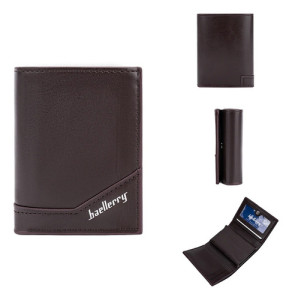 Billetera Tarjetero Baellerry Antirrobo Rfid Elegante Clasic Liso Coffee