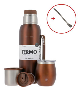 Kit Termo 1l Terrano C/base Silicona Mate Camionero Bombilla Cooper Mate C/tapa