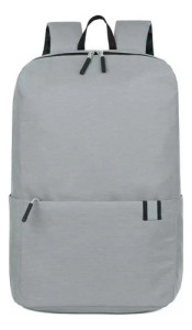 Mochila Porta Laptop Lona Urbana Clasica Simple Ajustable Gris