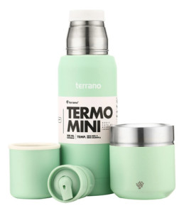Kit Set Terrano Mini 500 Ml Bombilla De Regalo 5 Años Gtia Folkie Verde Agua