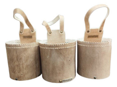 Porta Mate Para Auto Palanca De Cambio - Cuero Crudo Cuero