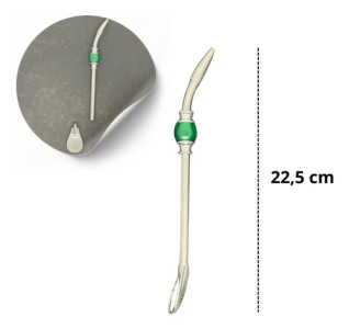 Bombilla Mate Acero Inox Piedra Colores Desarmable + Cepillo