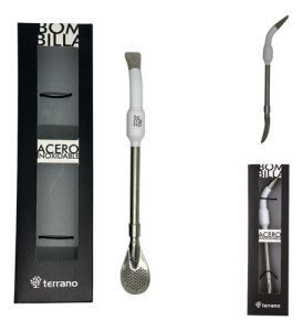 Bombilla Terrano Acero Inoxidable Paleta Premium Blanco