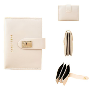 Monedero Broche Porta Tarjetas Dama Fino Elegante Compacto Liso Beige