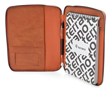 Carpeta Con Cierre Lapicera Libreta Oficina Terrano A3 Brandy