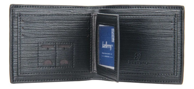 Billetera Con Porta Tarjetas Extraíble Baellerry Caballero Negro Texturado