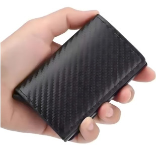 Tarjetero Antirrobo Delgado Para Hombre, Color Negro