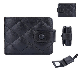 Estuche Maquillaje Espejo Neceser Organizador Cosmética Negro