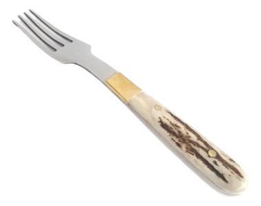 Set Cuchillo Tenedor Vaina Cuero Artesanal Asado Portatil