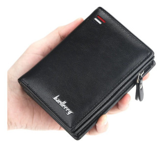 Billetera Vertical Baellerry Caballero Elegante Moderna Liso Negro