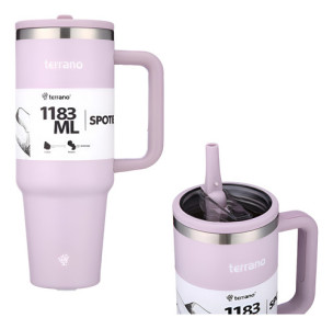 Vaso Termico Inox Terrano Spotiecup 1183 Ml Con Pico Lila Tritan