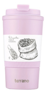 Vaso Térmico Acero Inox Terrano 510 Ml Premium Engomado Lila Lisa