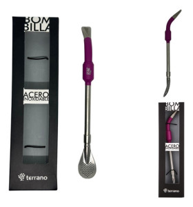 Bombilla Terrano Acero Inoxidable Paleta Premium Fucsia