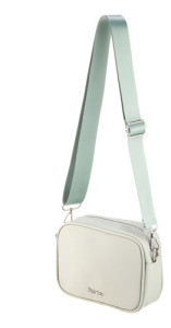 Bandolera Perla Terrano Acabado De Los Herrajes Níquel Color Verde Correa De Hombro Verde Diseño De La Tela Tela