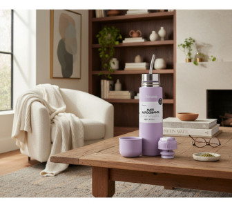 Mate Autocebante - Termo Acero Inox 500 Ml Terrano Lila Autocebante