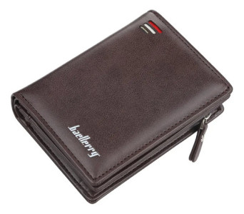 Billetera Vertical Baellerry Caballero Elegante Moderna Liso Marrón Oscuro
