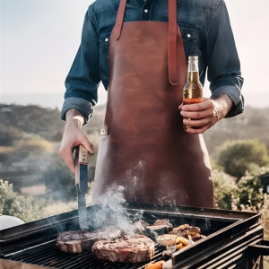 Delantal Ajustable Símil Cuero Parrilla Asado Chef Cocina