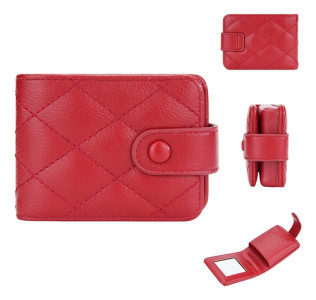 Estuche Maquillaje Espejo Neceser Organizador Cosmética Rojo