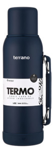 Termo 1lt Terrano Premium Base Silicona Antigolpes Azul