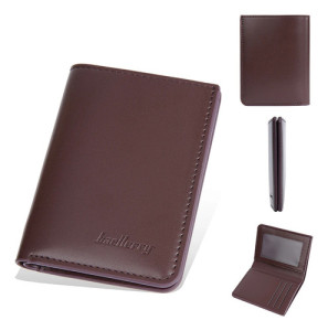 Tarjetero Baellerry Elegante Moderno Porta Tarjetas Compacto Liso Marrón Oscuro