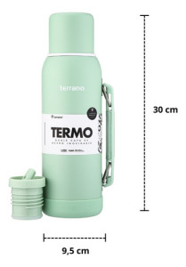 Termo 1lt Terrano Premium Base Silicona Antigolpes - Agua