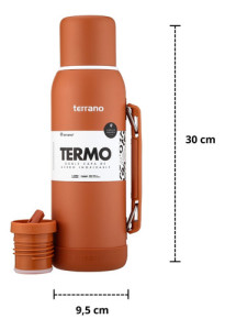Termo 1lt Terrano Premium Base Silicona Antigolpes Terracota