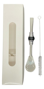 Bombilla Corta Piedra Acero Inox. Moderna Elegante Para Mate Negro