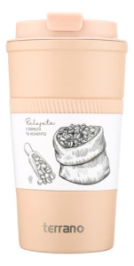 Vaso Térmico Acero Inox Terrano 510 Ml Premium Engomado Rosa Lisa
