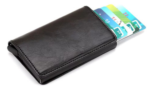 Tarjetero Porta Tarjetas Rfid Anticlonación Simil Cuero Slim