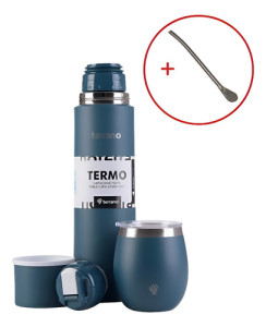 Termo Terrano 750ml Con Mate Y Bombilla -kit Para Tomar Mate Petroleo Bala C Tapa