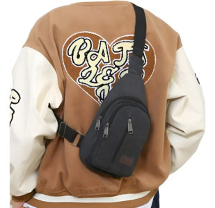 Riñonera Bandolera Cruzada Unisex Morral Con Correa Urbana Negro