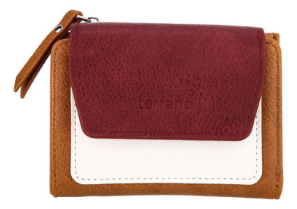 Monedero Billetera Japon Terrano Dama Mujer Simil Cuero Rojo Liso