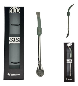 Bombilla Terrano Acero Inoxidable Paleta Premium Oliva