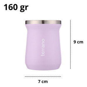 Mate Terrano Chico 160ml Acero Inox Camionero + Bombilla Lila