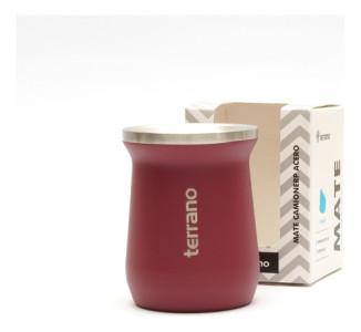 Mate Tradicional Camionero Acero Inox Doble Capa 230 Terrano Rojo