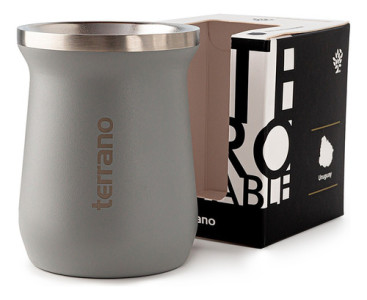 Mate Tradicional Camionero Acero Inox Doble Capa 230 Terrano Gris