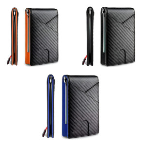 La Mejor Billetera Antirrobo Rfid, Billetera Delgada Para Ho Color Azul