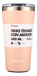 Vaso Térmico Terrano Con Tapa 600ml Color Rosa