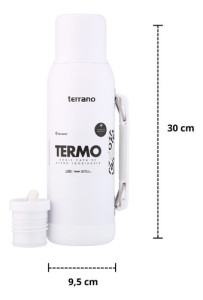 Termo 1lt Terrano Premium Base Silicona Antigolpes - Blanco