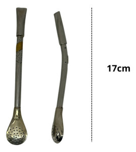 Mate Calabaza Bombilla 17cm Alpaca Posa Mate + Luz Bombilla Recta Aplique