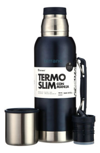 Termo Terrano Slim 750 Con Asa Base Silicona Antiabollones Azul Metalizado