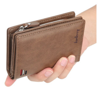 Billetera Vertical Baellerry Caballero Elegante Moderna Marrón Claro Liso
