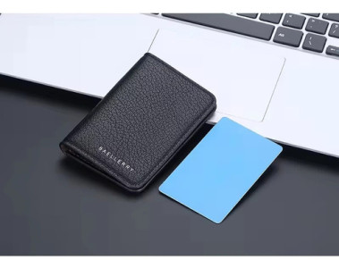 Tarjetero Porta Tarjetas Símil Cuero Compacto Baellerry Negro Liso