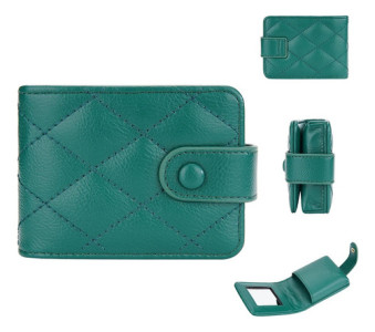 Estuche Maquillaje Espejo Neceser Organizador Cosmética Verde