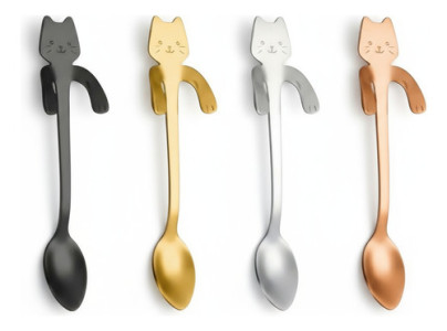 Cuchara Cucharita Cafe Té Acero Inox. Animada Gato Michi Acero